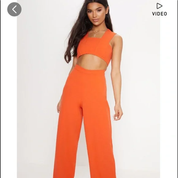COPY - PrettyLittleThing Orange Cut Out Jumpsuit - Picture 3 of 7